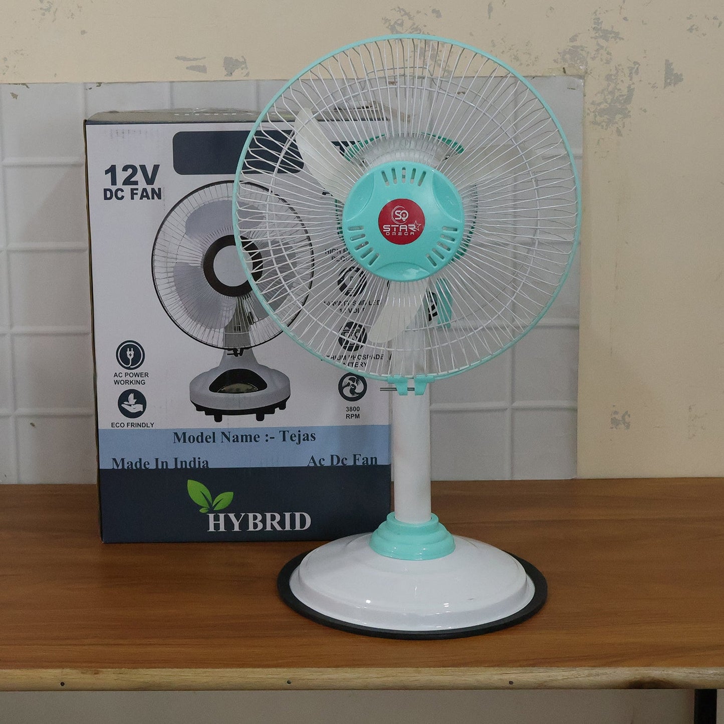 12V DC Hybrid Pedestal Table Fan (Adapter Not Include)