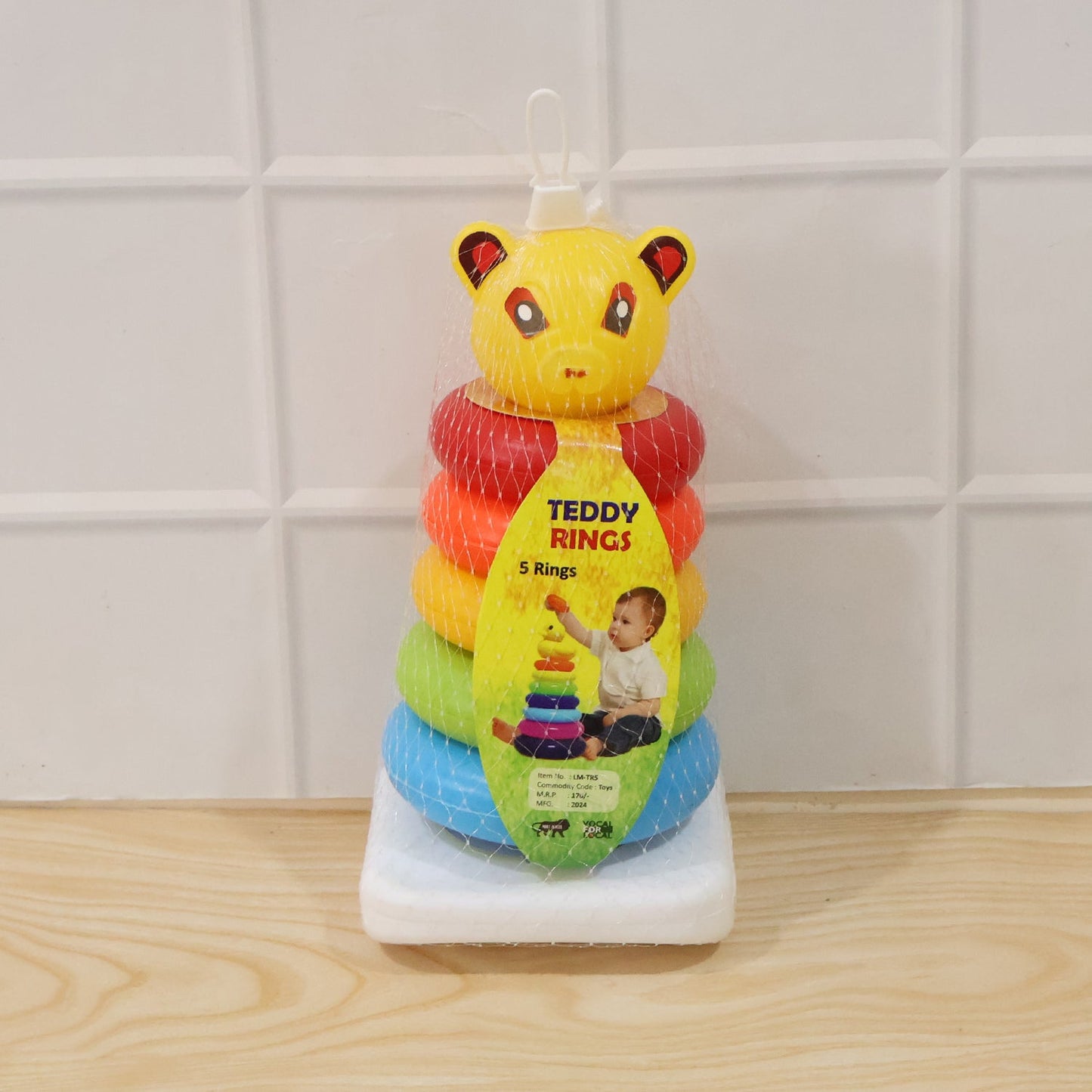 Plastic Baby Kids Teddy Stacking Ring Jumbo Stack Up Educational Toy 1 Set