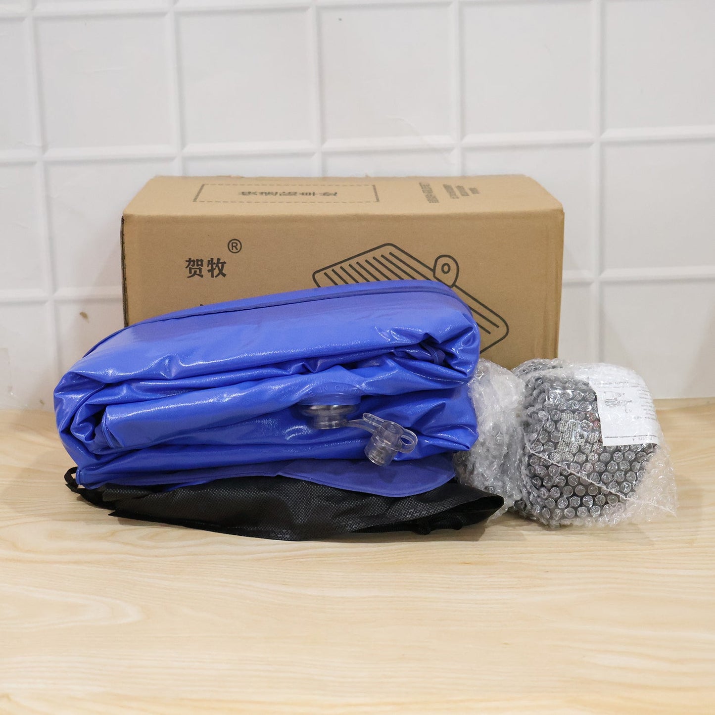 Car Air Mattress Folded with Packaging Box