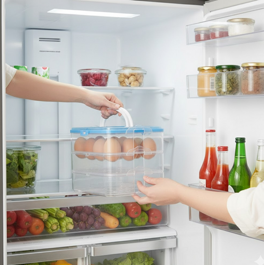 3-Layer Plastic Refrigerator Egg Storage Box (36 Grid)