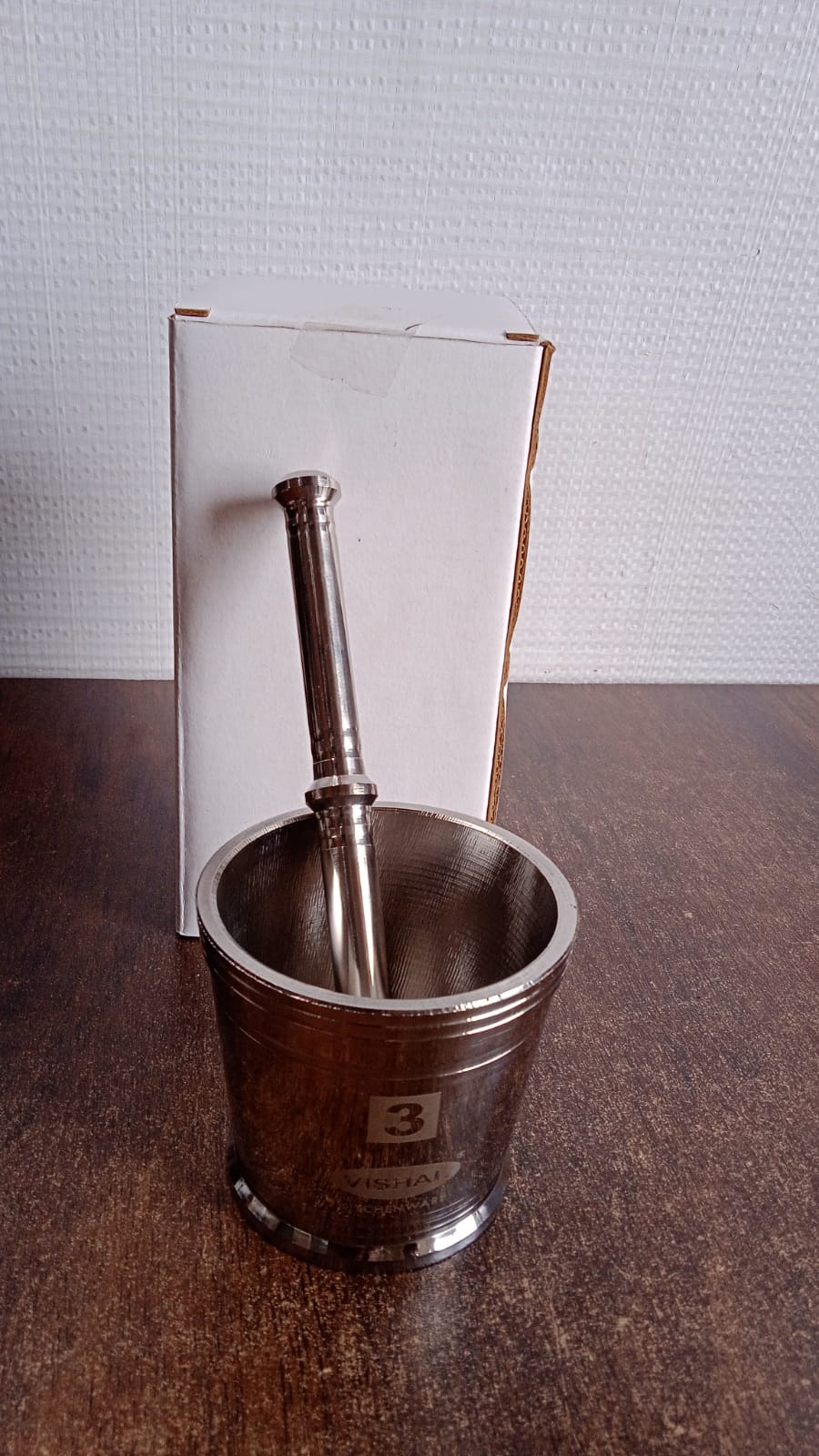 Heavy Duty Stainless Steel Mortar Pestle Set for Kitchen, Khalbatta Set (2 Pc Set)