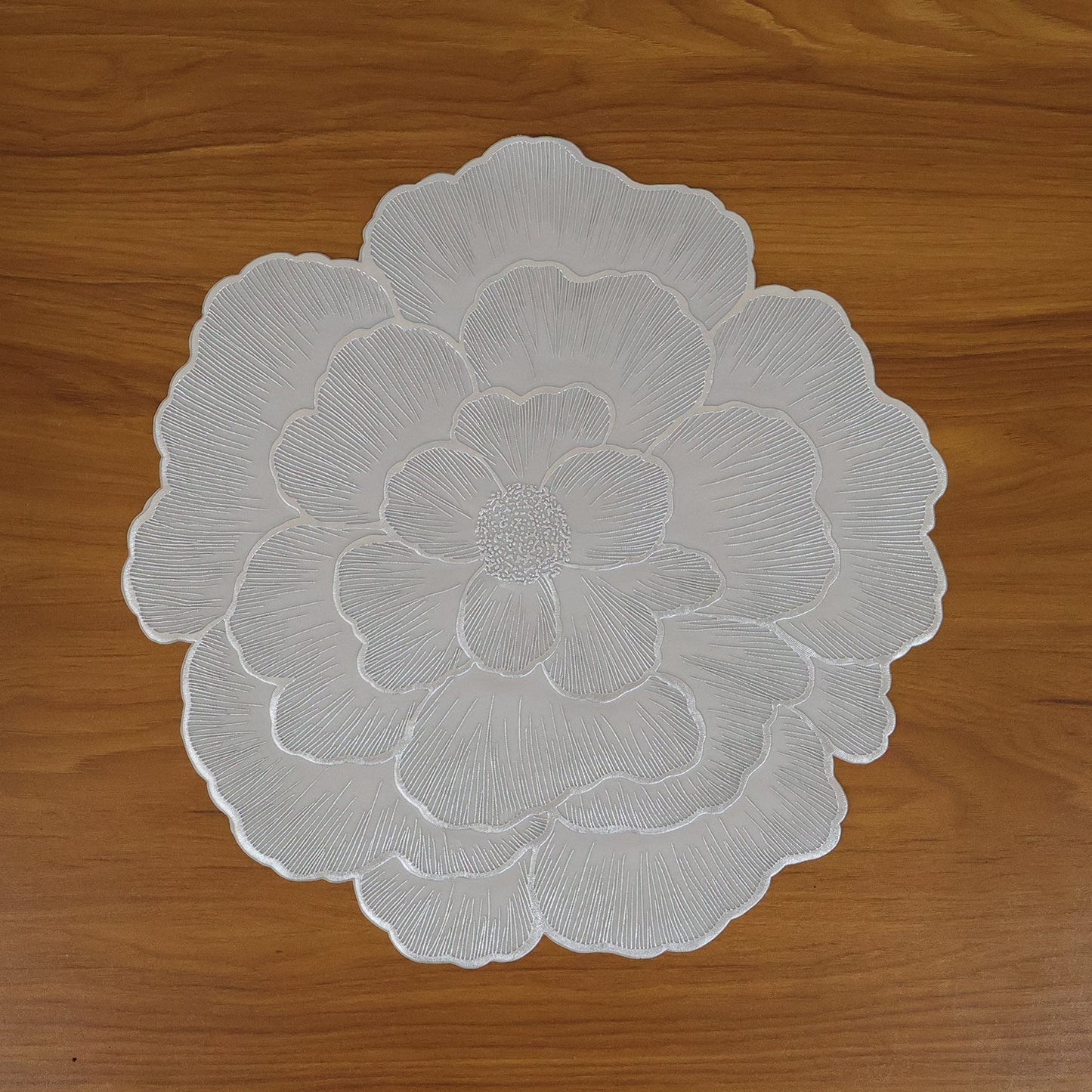 Round Floral Design PVC Table Mat 1 Pc 36x36 Cm