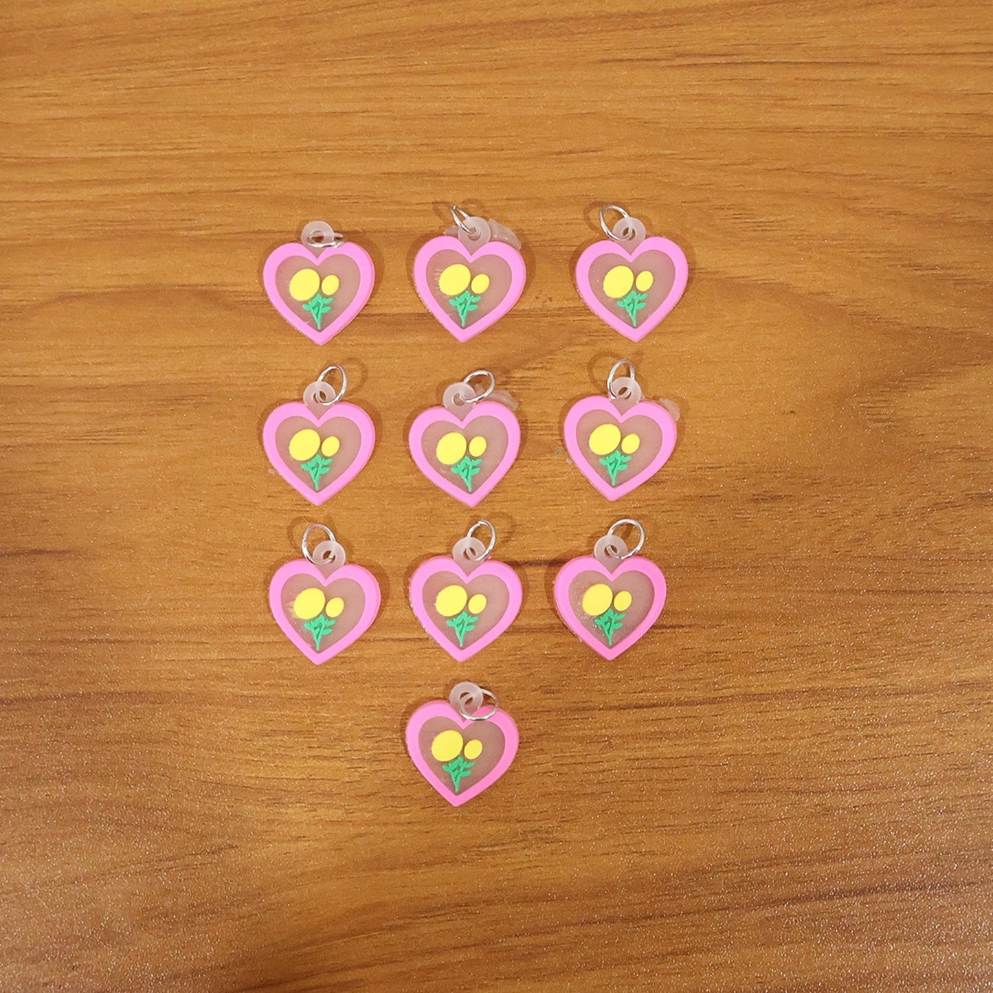 heart flower keyring set