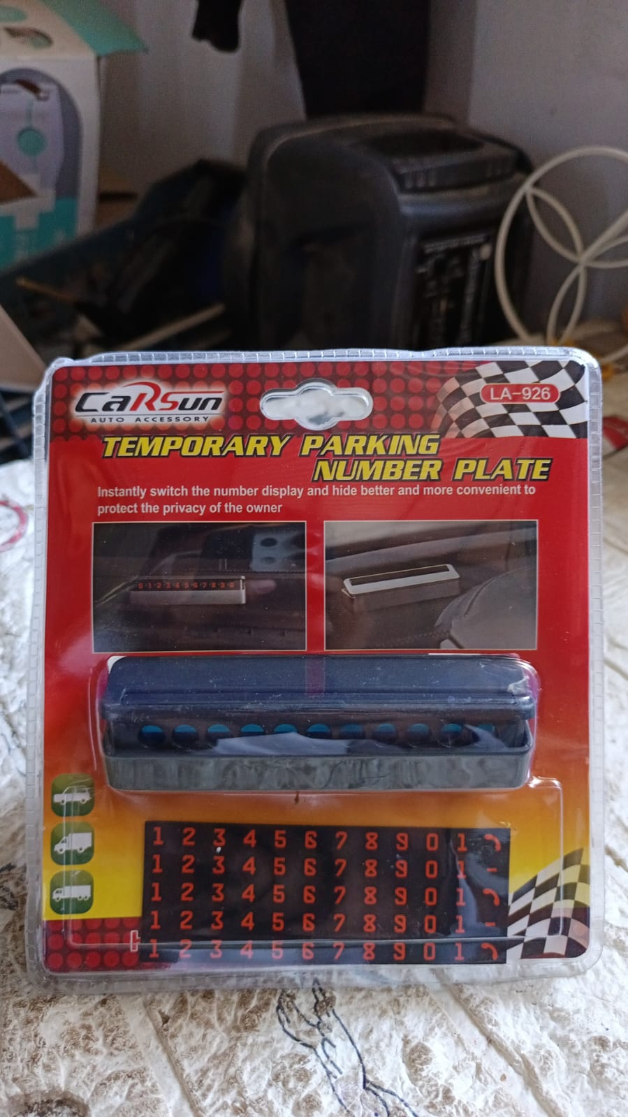 Temporary Car Parking Mobile Number Display with Magnetic Numbers Stickers (1Pc)