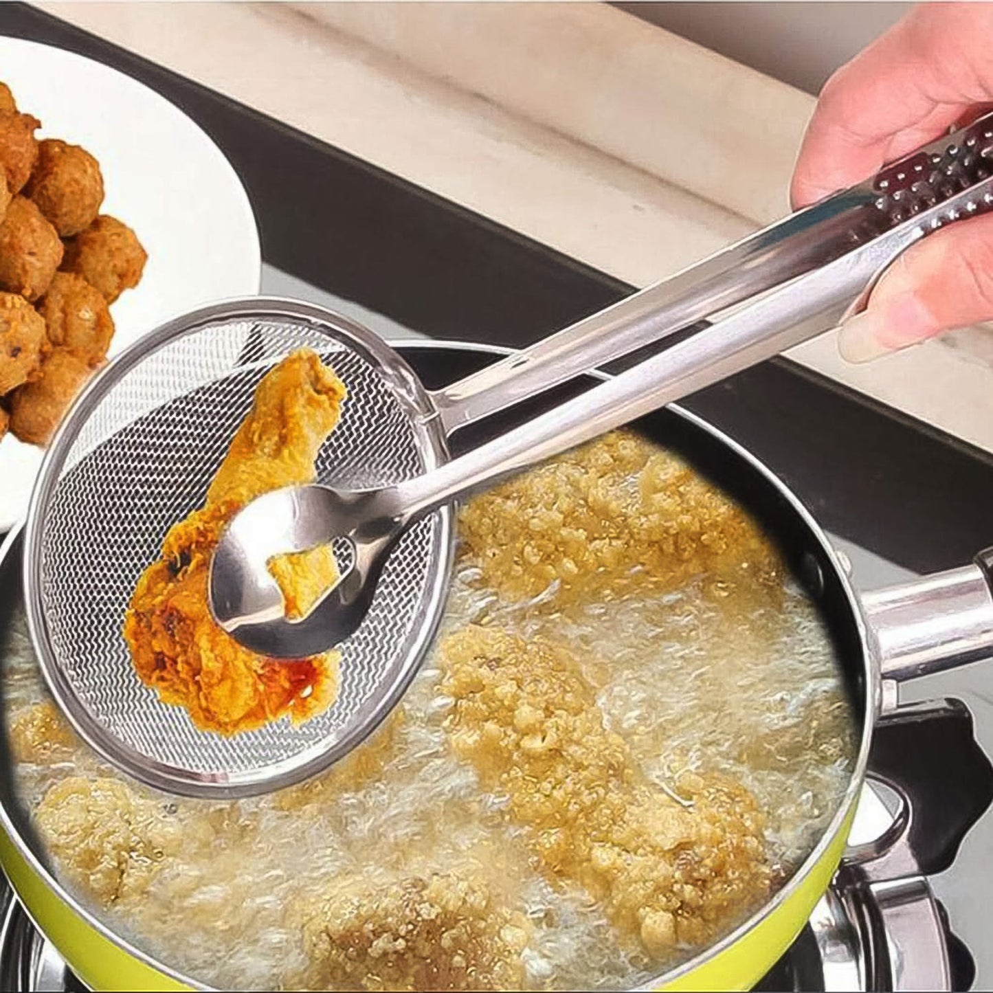  2-in-1 Stainless Steel Filter Spoon with Clip - comparison shot