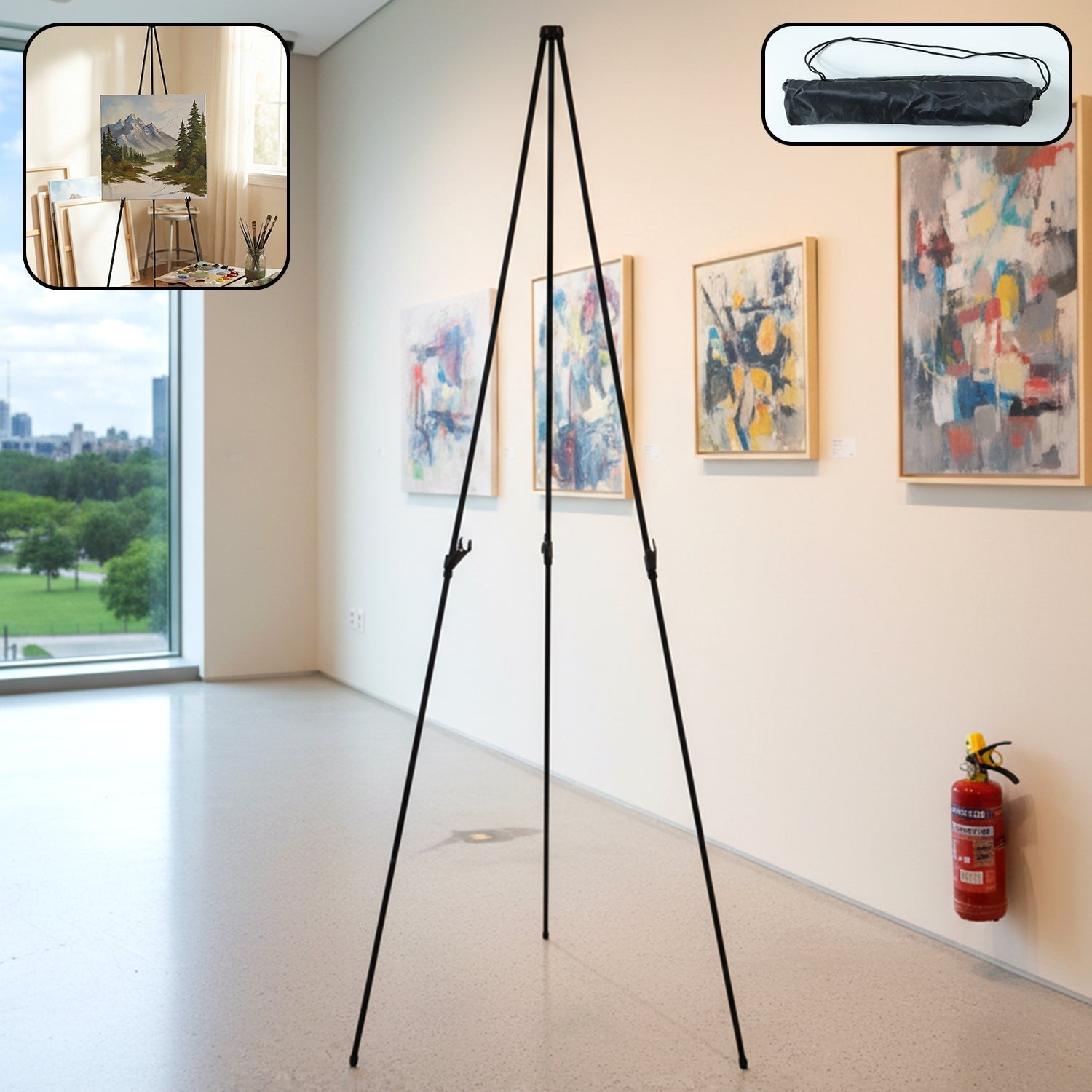 66 inch adjustable metal tripod easel stand with carry bag