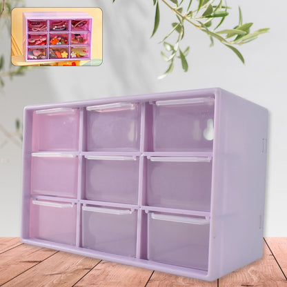 Plastic compact 9-compartment drawer organizer for jewellery and craft items India