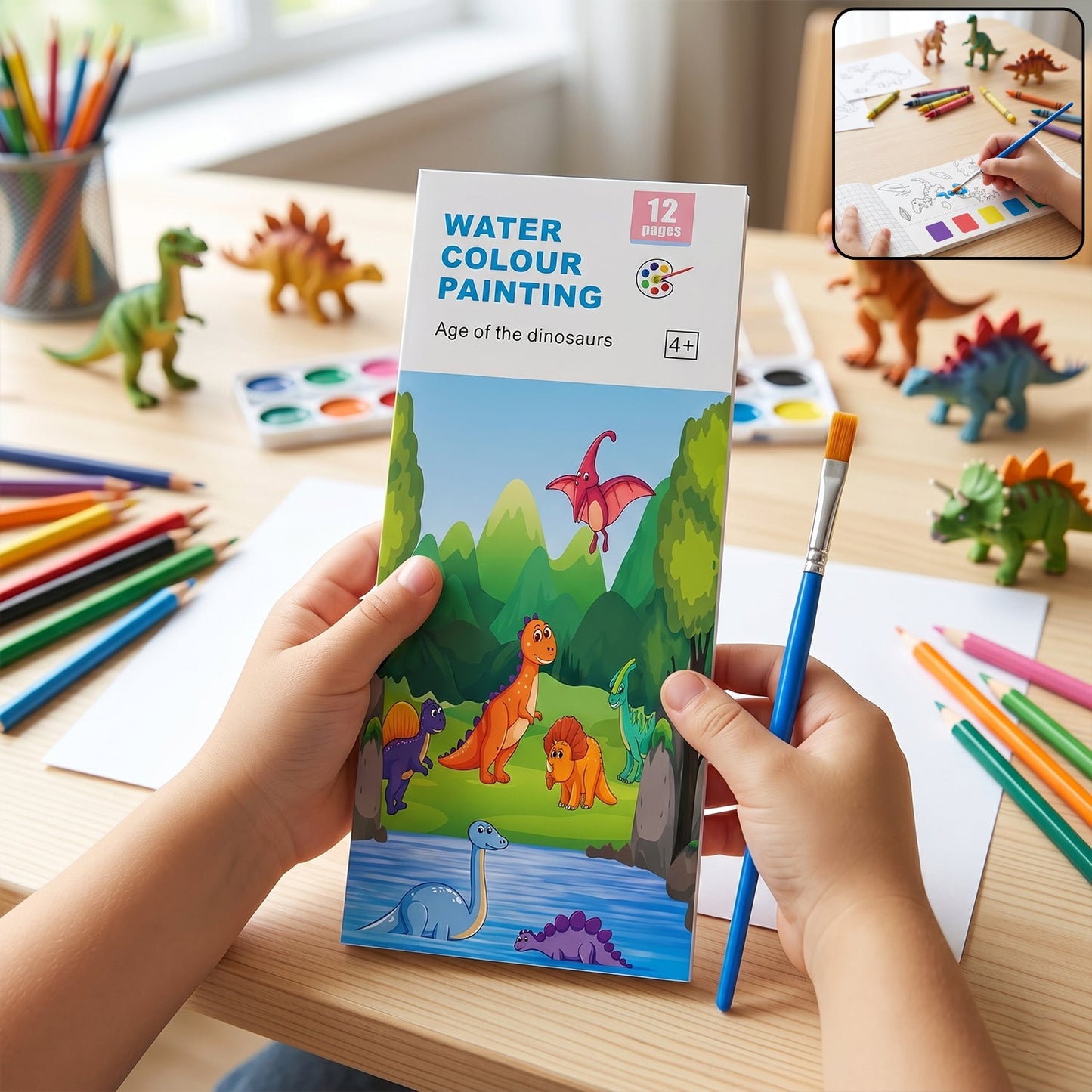 Dinosaur Water Colour Painting Set
