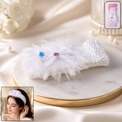 Cute Soft Elastic Floral Baby Headband Stylish Stretchable Hair Band (1 Pc)