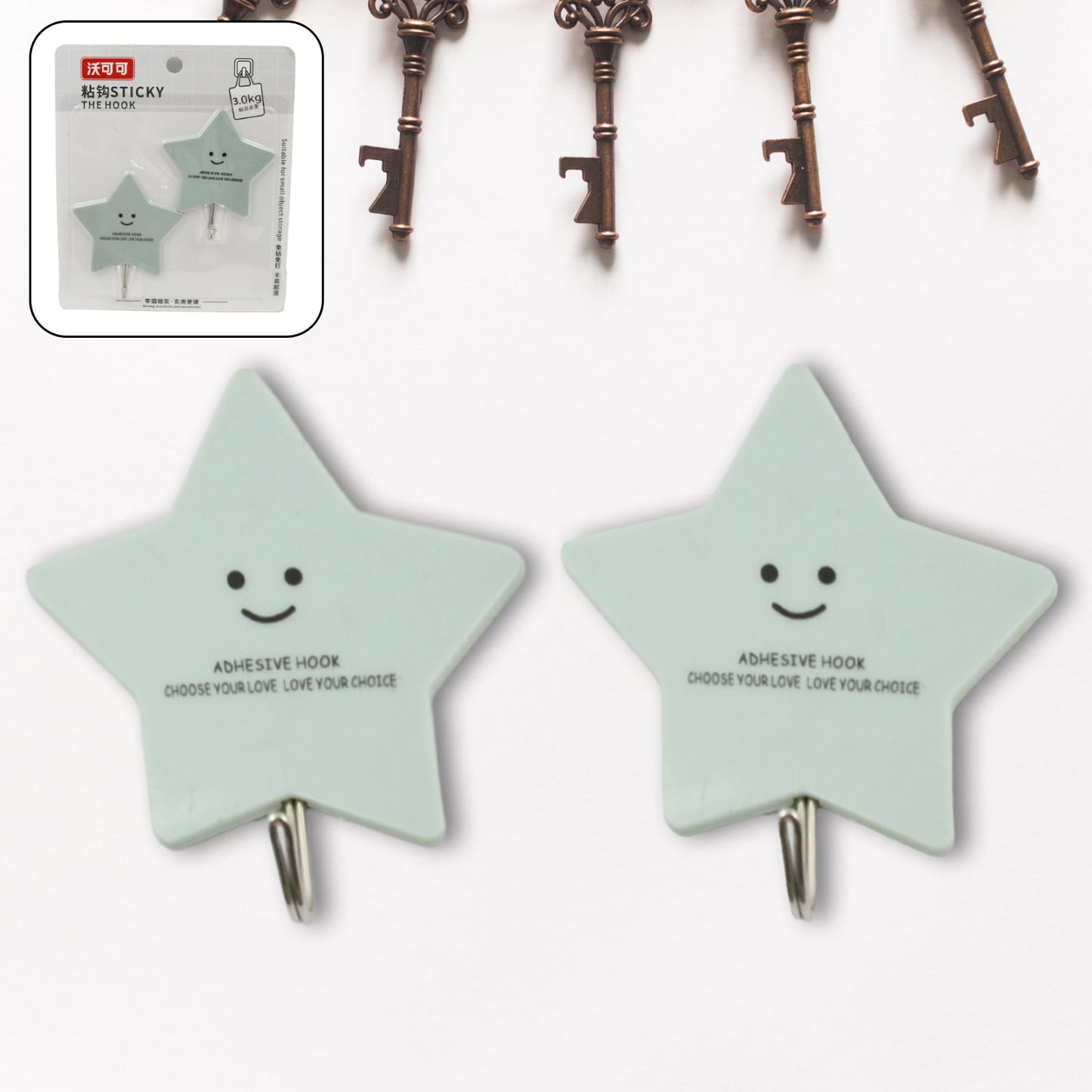 Multipurpose Strong Self-Adhesive Hooks – Heavy Plastic Wall Hooks for Home & Office