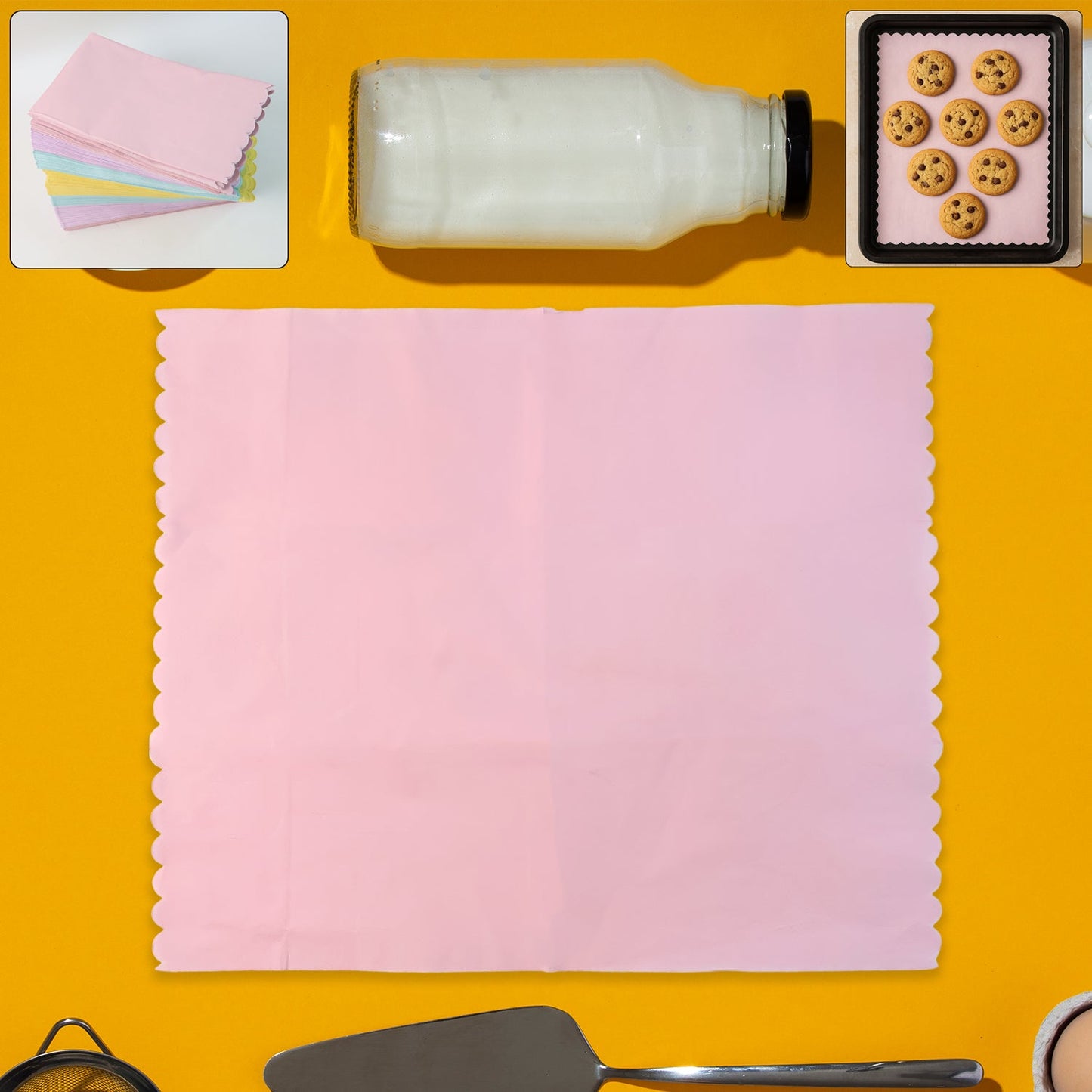 200-Piece Multi-Color Oil-Absorbing Baking Paper Sheets