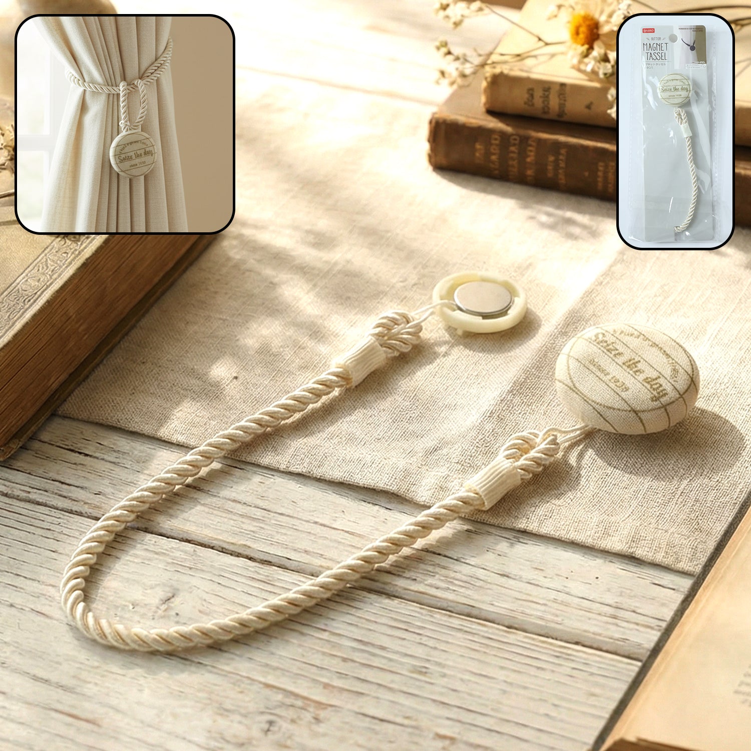 Elegant magnetic curtain tieback