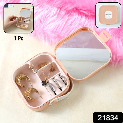 Mini jewellery storage box with mirror open view India