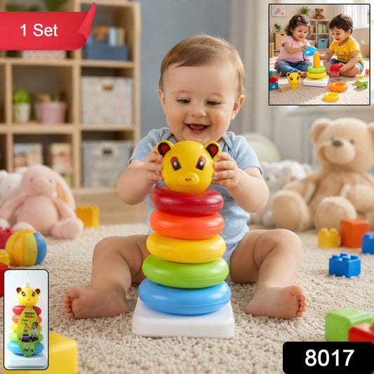 Plastic Baby Kids Teddy Stacking Ring Jumbo Stack Up Educational Toy 1 Set