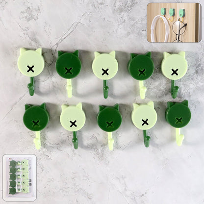 Self Adhesive Round Wall Hooks (10 Pc)