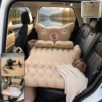 Pig design car air mattress bed set main view
