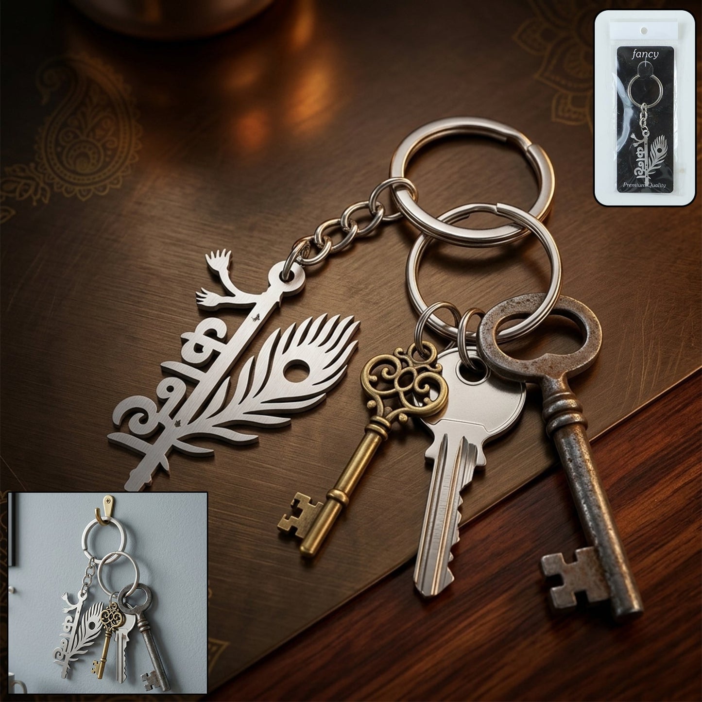 Metal Kanha Krishna keychain
