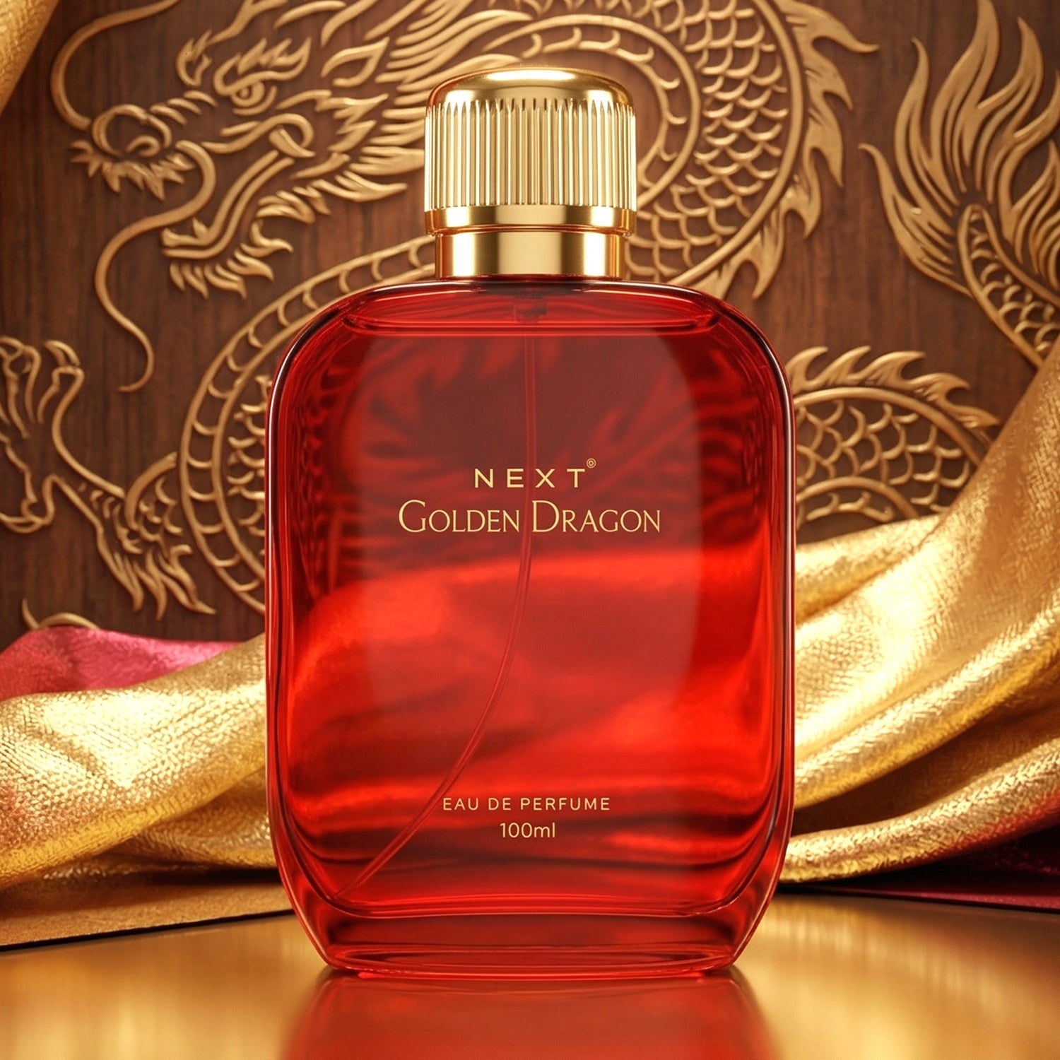 elegant Golden Dragon perfume spray design