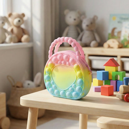 Kids sensory pop purse round shape