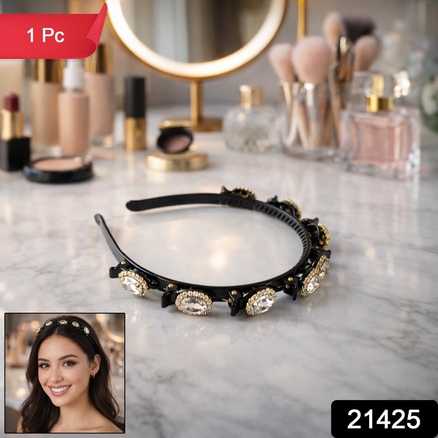premium crystal hair band