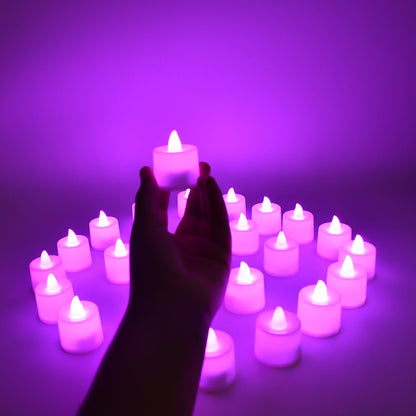 Flameless LED Tealights, Smokeless Plastic Decorative Candles - Led Tea Light Candle For Home Decoration, Diwali (Pack Of 24)