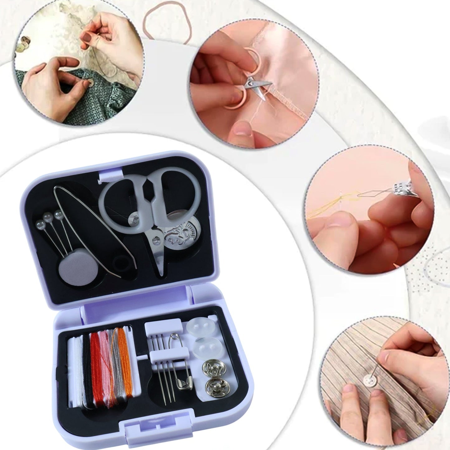  Compact Portable Sewing Kit - scale