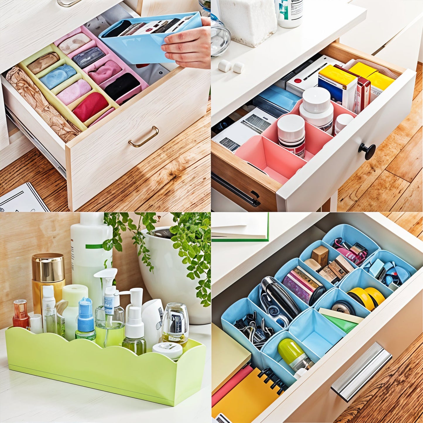 5 Compartments Socks / Handkerchief / Underwear Storage Box, Socks tray (pack of 2)