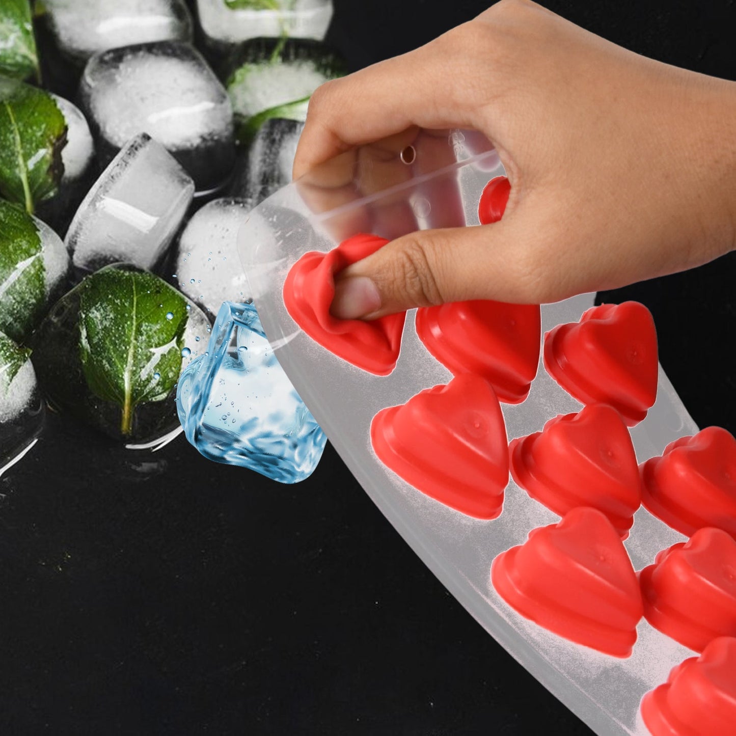 Silicone Mold Ice Cube Tray  (1 Pc)