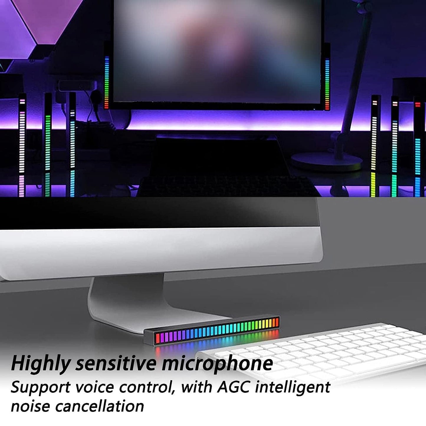 RGB Rhythm Lights 32 Color Voice-Activated LED Ambient Light for Car & Home