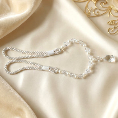 Elegant beaded drapery tieback