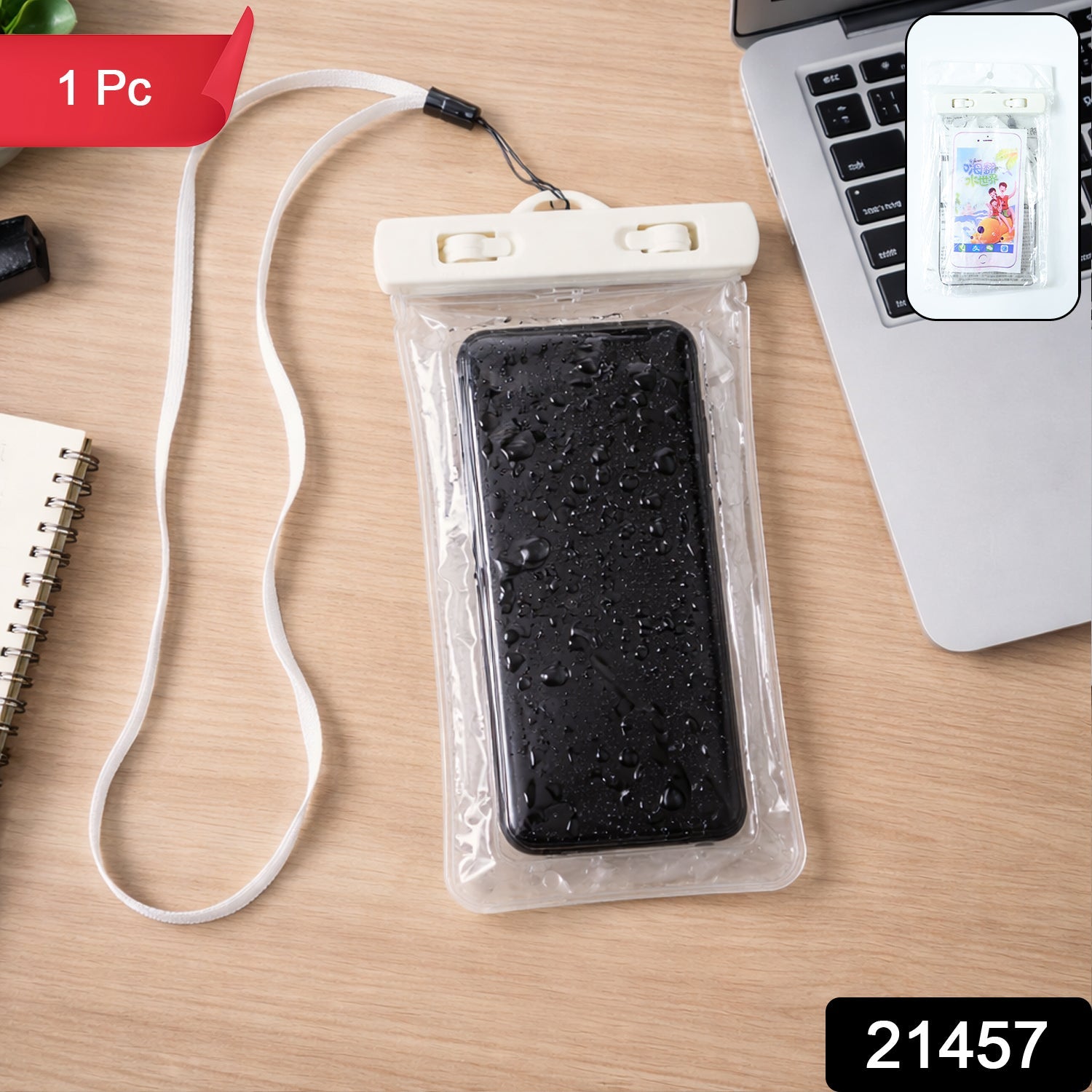 Universal mobile waterproof pouch front