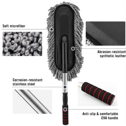  Car Duster, Long Retractable Soft Non-Slip Handle - specs detail shot