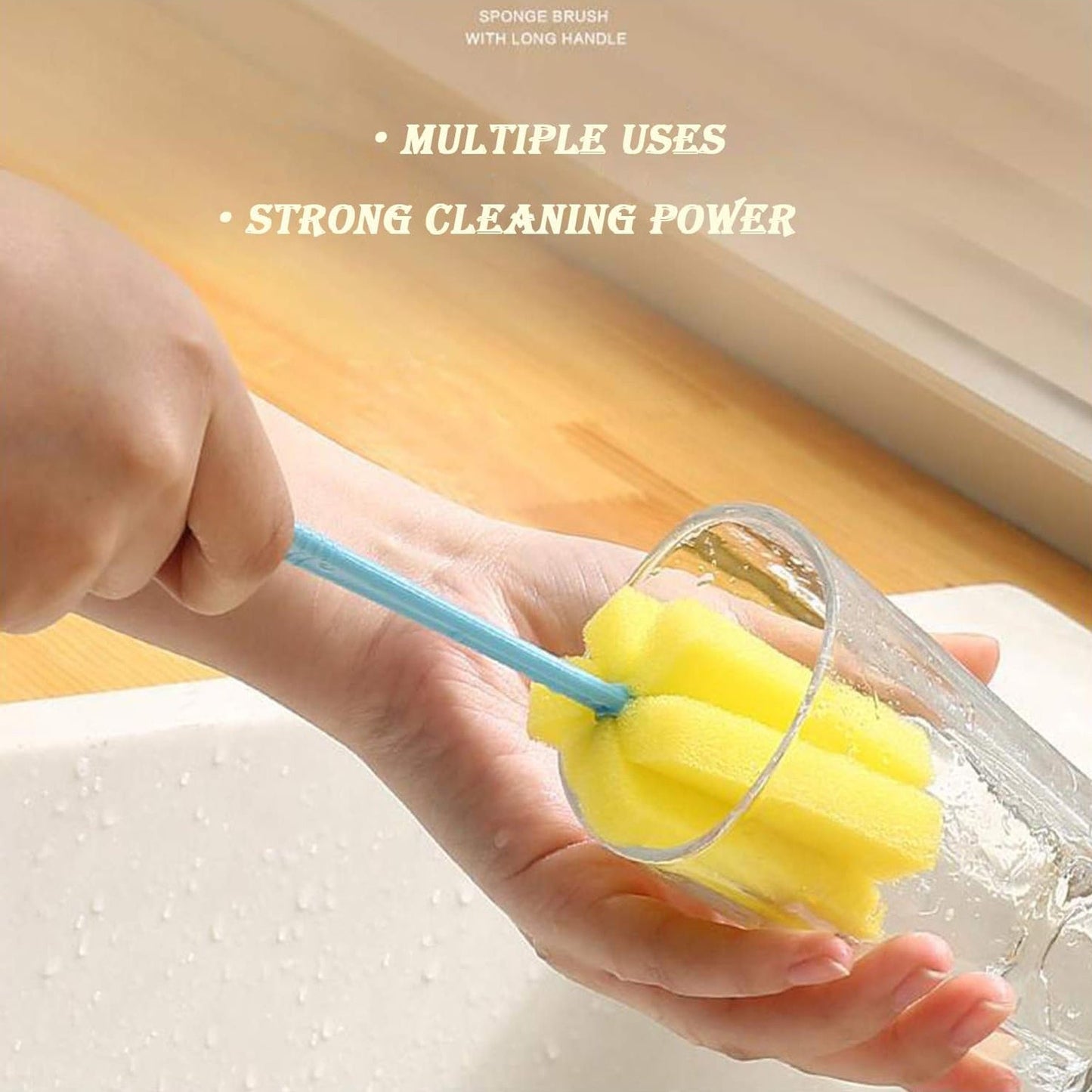 Compact 20cm sponge cleaning tool for everyday kitchen and household use