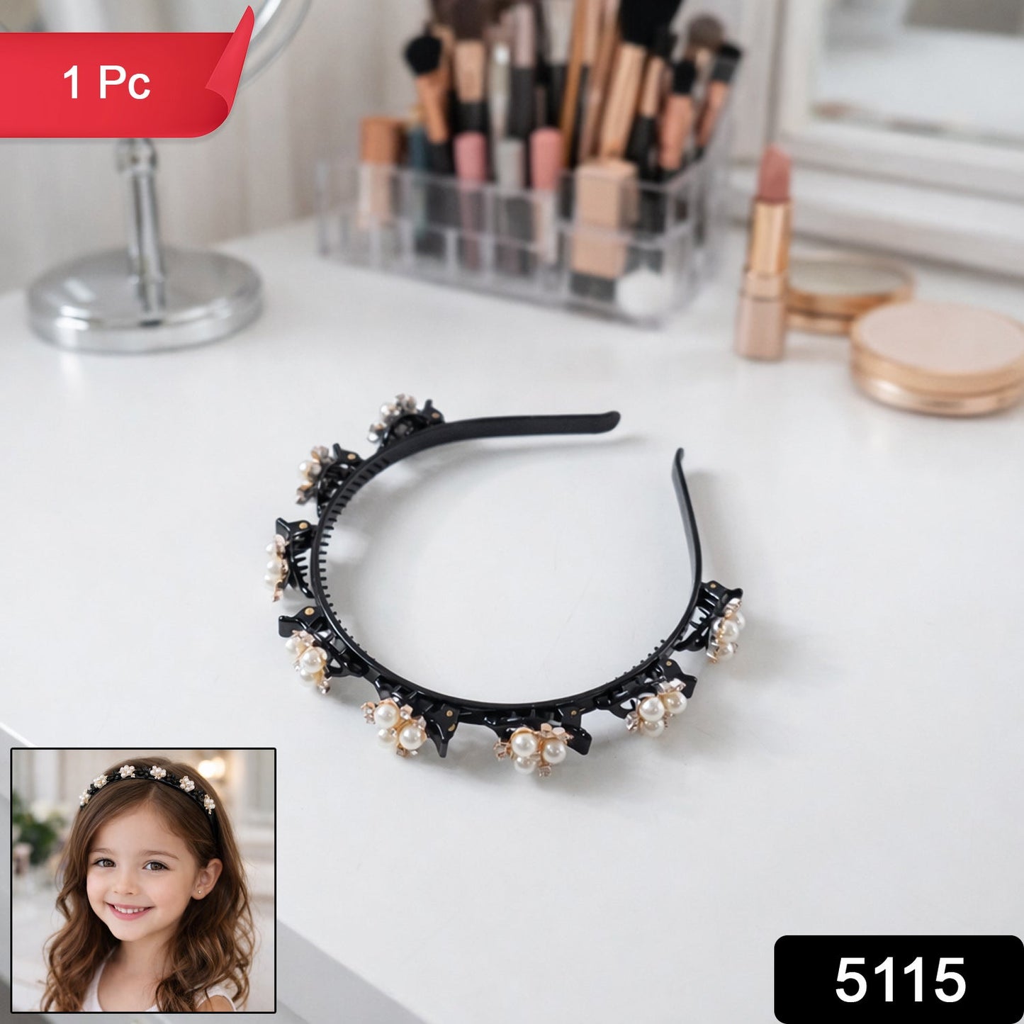 stylish pearl flower headband