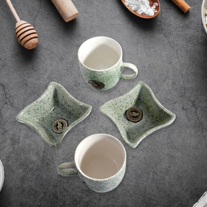  Ceramic Tea Cups Mug Set with Snacks 4 Pcs - in-use lifestyle shot