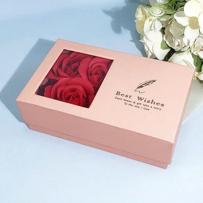 Jewellery gift box with lid and roses for women gift India