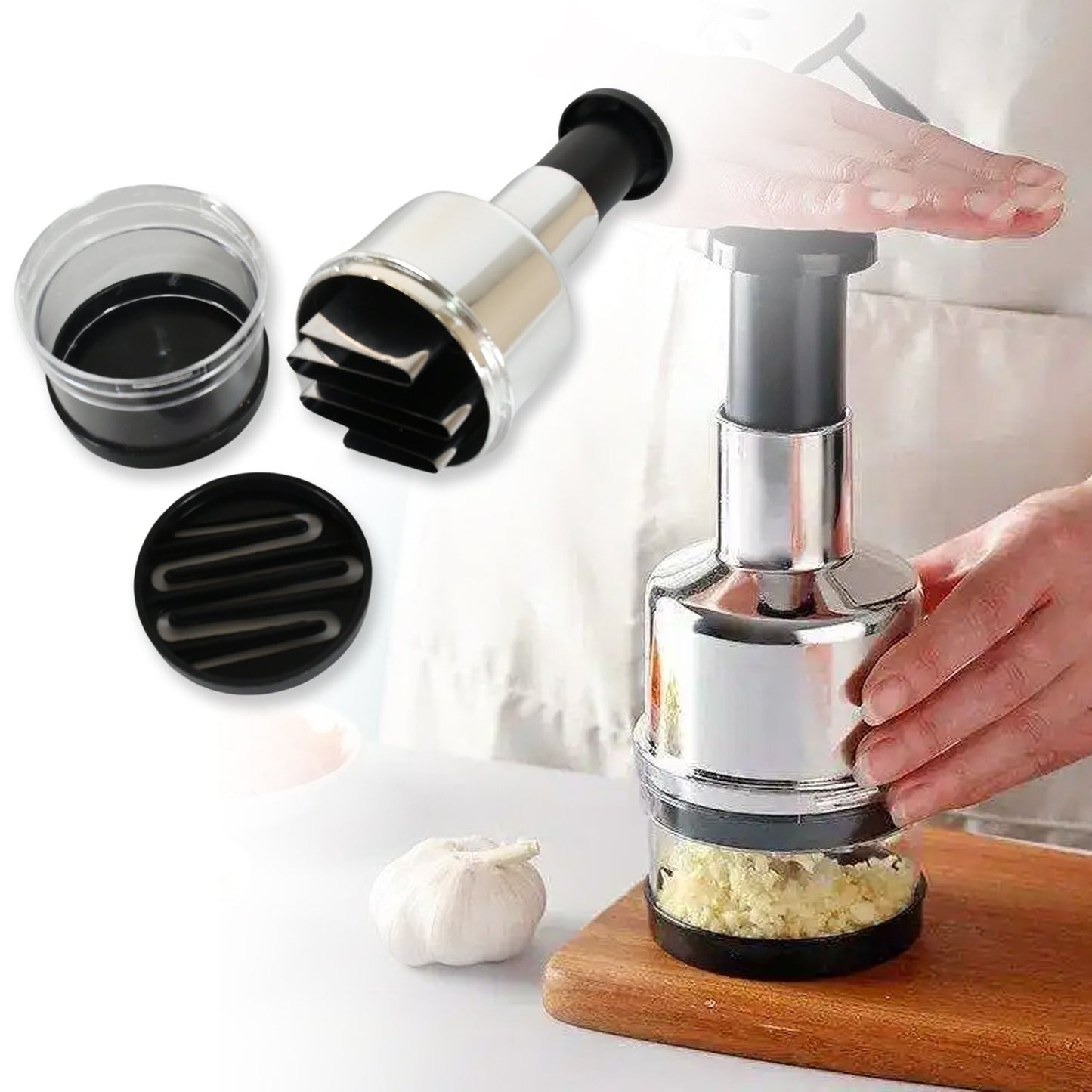 Stainless Steel Food Cutter & Chopper for Vegetables and Nuts