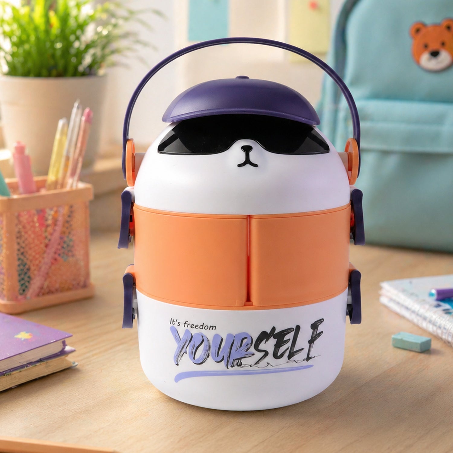 airtight lunch box cartoon style