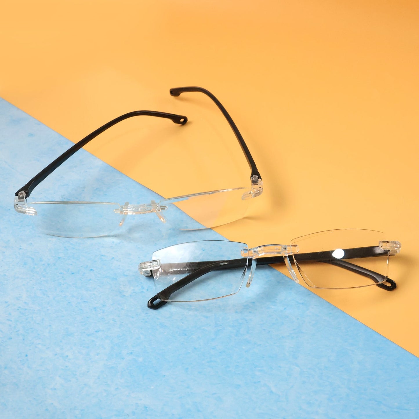 Pack of 2 Rimless Reading Glasses – Lightweight Comfort Readers