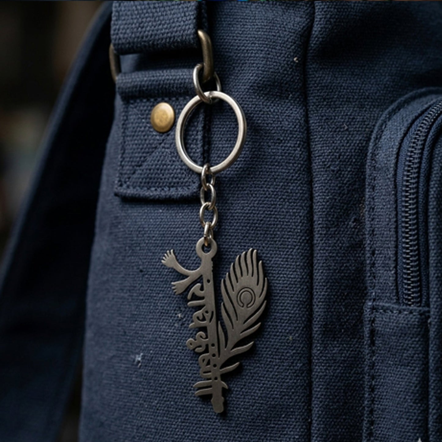hindu religious krishna keychain