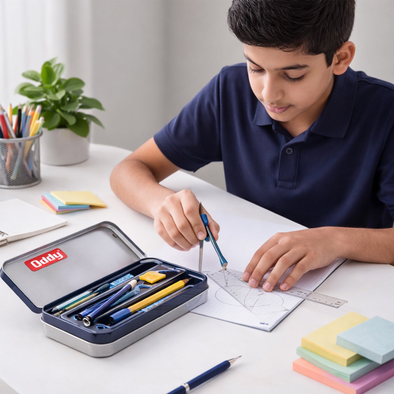 complete geometry drawing instruments box kit
