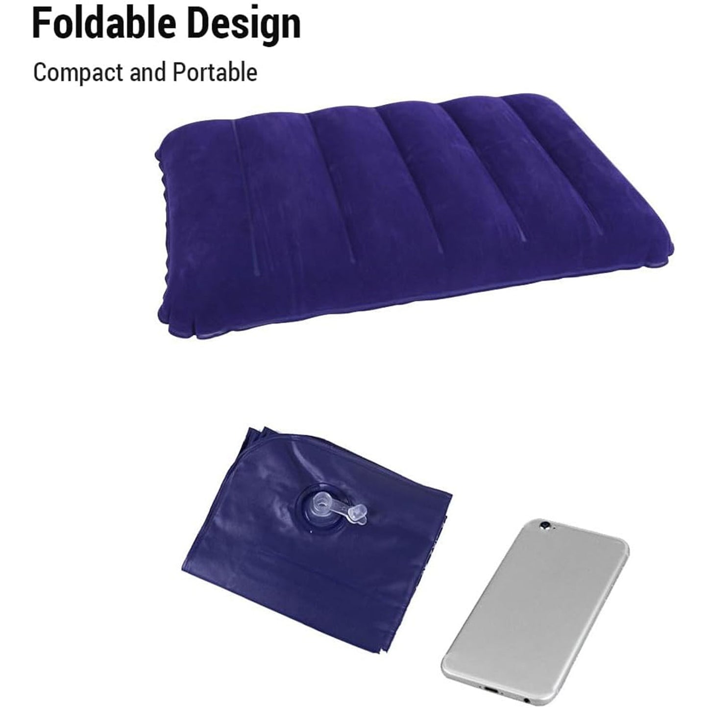  Velvet Air Inflatable Travel Pillow Blue - specs detail shot