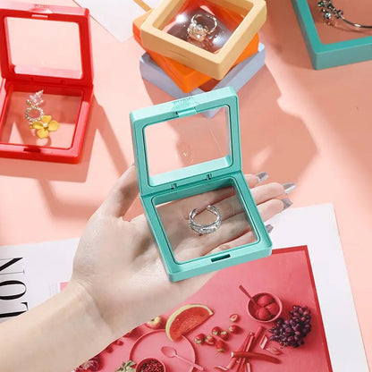 Transparent Jewellery Display Box (9x9 cm / 1 Pc / Green)