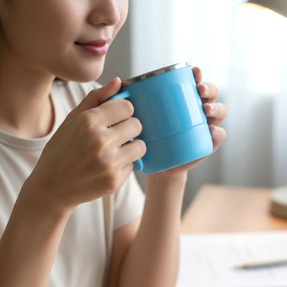 350ml Stainless Steel Mug: Insulated, Leakproof Lid, Hot/Cold Drinks (Mix Color)