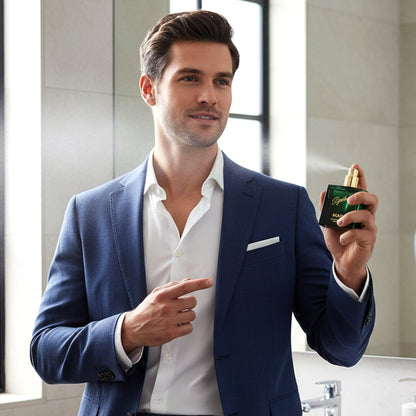 elegant green perfume bottle for men