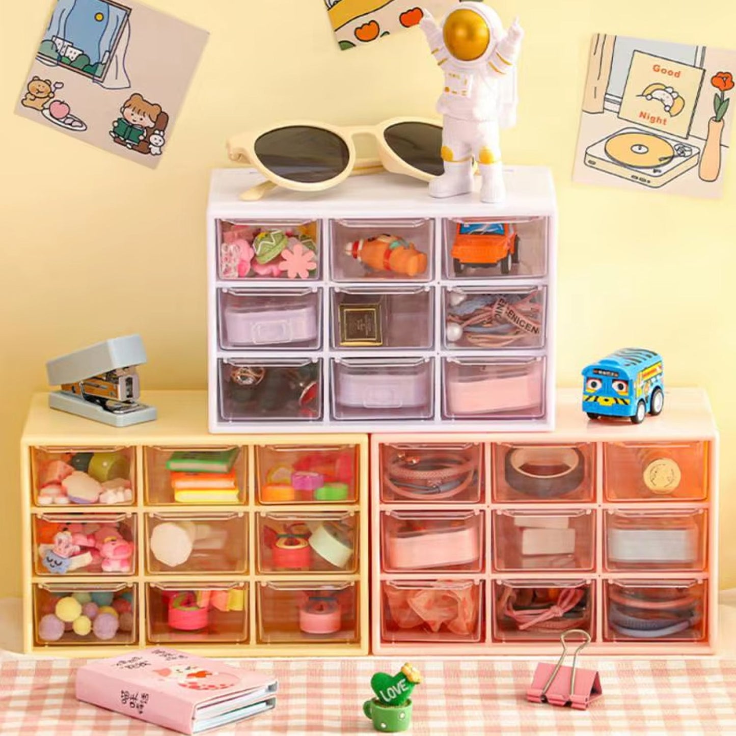 Plastic jewellery drawer organizer 9 compartments side view India
