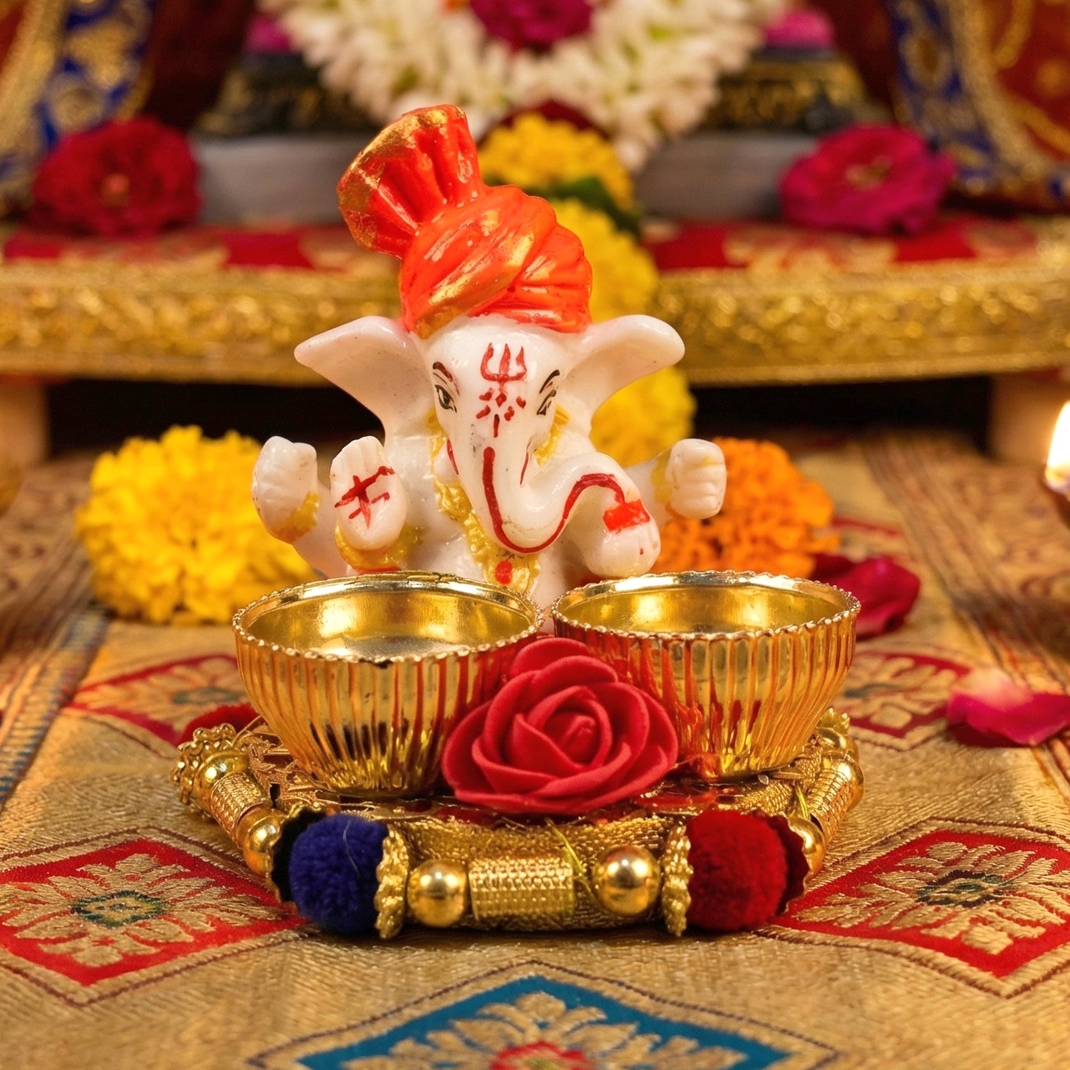 traditional pooja thali decor