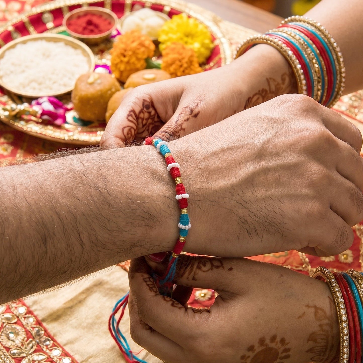 Cotton Red Thread Rakhi 