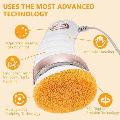 Body Sculpting Massager with 3 Pads – Adjustable Speed Handheld Body Massager