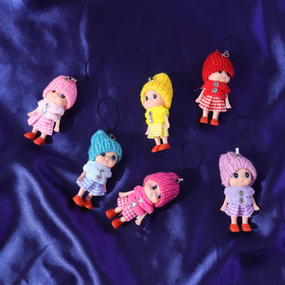 Kids cute doll key holder set